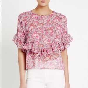 Misa Los Angeles pink floral top